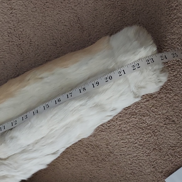 Vintage Rabbit Fur Short Jacket Dyed White Brown Completely Lined - Picture 13 of 16